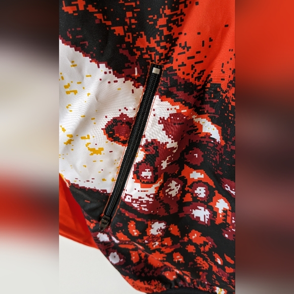 Louis Garneau Orange Abstract Windbreaker Cycling Jacket - Picture 4 of 5